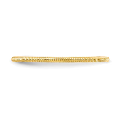 10K Yellow Gold 10K 1.2mm Milgrain Stackable Band Size 5.5