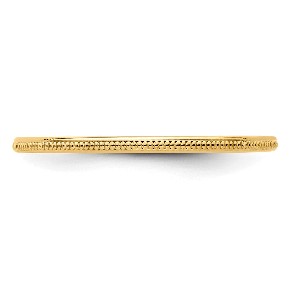 10K Yellow Gold 10K 1.2mm Milgrain Stackable Band Size 6
