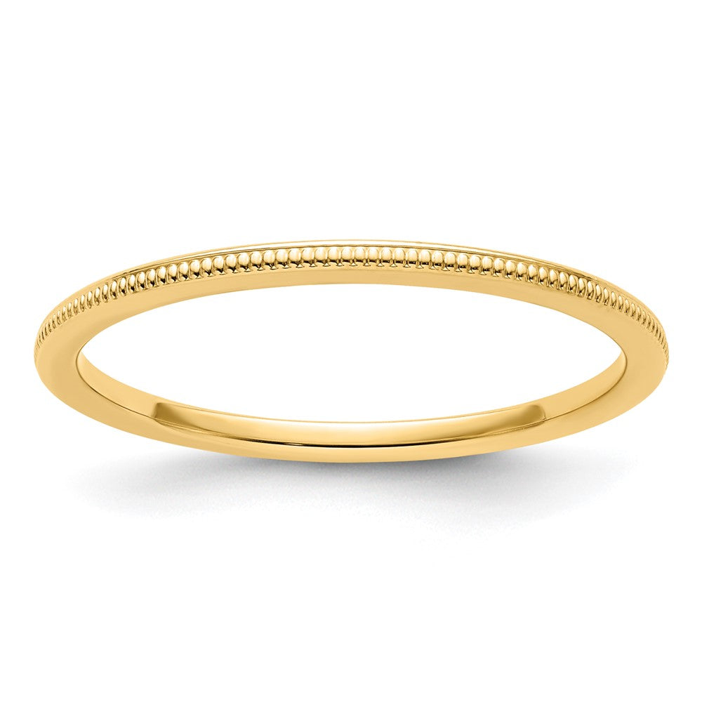 10K Yellow Gold 10K 1.2mm Milgrain Stackable Band Size 5.5
