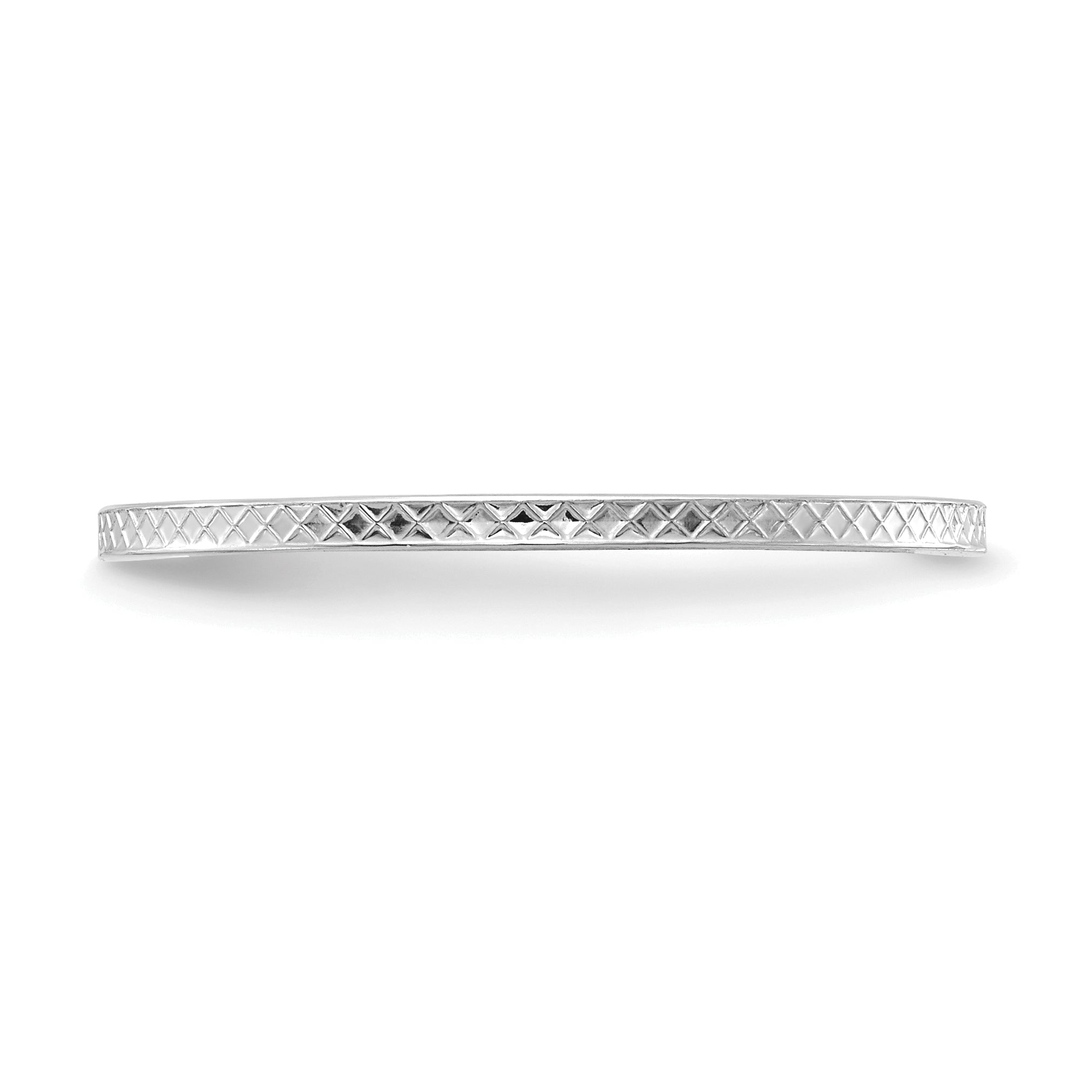 10K White Gold 10K 1.2mm Criss-Cross Pattern Stackable Band Size 5
