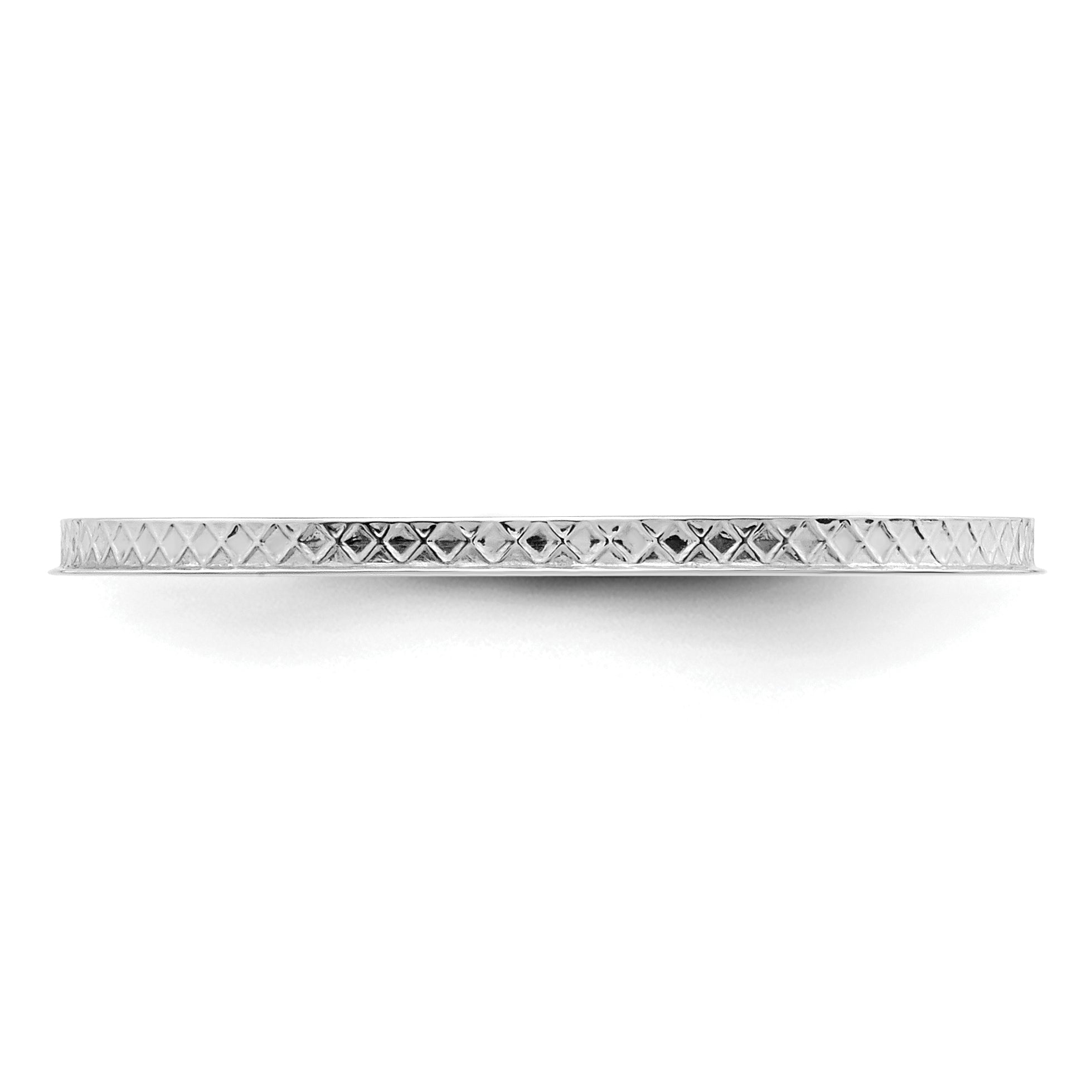 10K White Gold 10K 1.2mm Criss-Cross Pattern Stackable Band Size 5