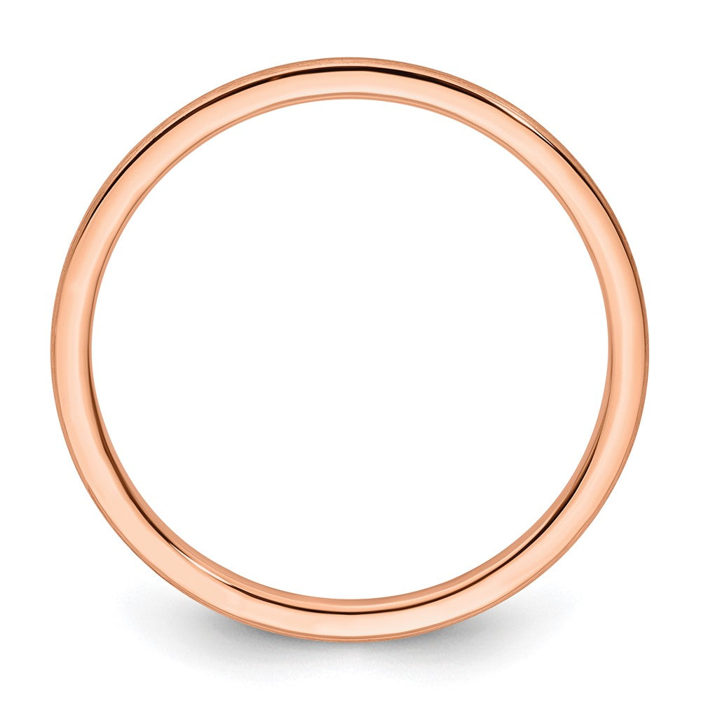 10K Rose Gold 10K 1.2mm Half Round Satin Stackable Band Size 10
