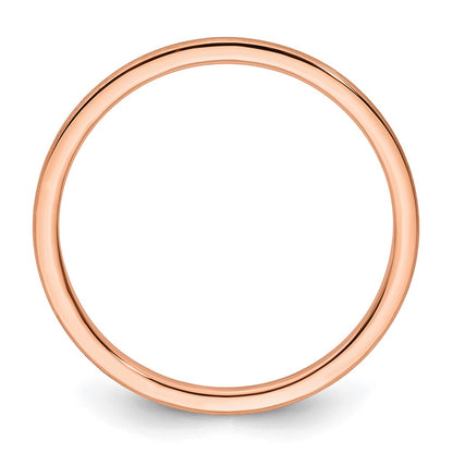 10K Rose Gold 10K 1.2mm Half Round Satin Stackable Band Size 8.5