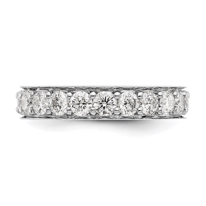 14K White Gold Polished Vintage 2ct Diamond Eternity Wedding Band Ring