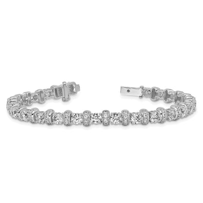 14K White Gold 7 3/4 carat Lab Grown Diamond VS/SI+ G+ Complete Fashion Tennis Bracelet