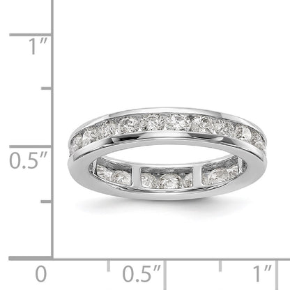 14K White Gold Polished 1.5ct Channel Diamond Eternity Wedding Band Ring