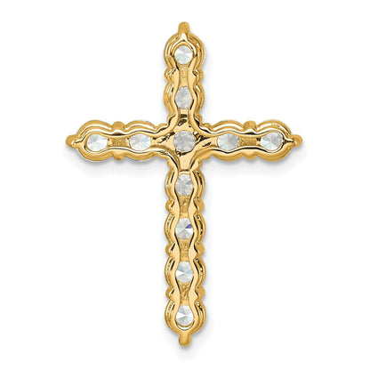 14K Yellow Gold Certified Lab Grown Diamond 3ctw VS DEF Cross Pendant