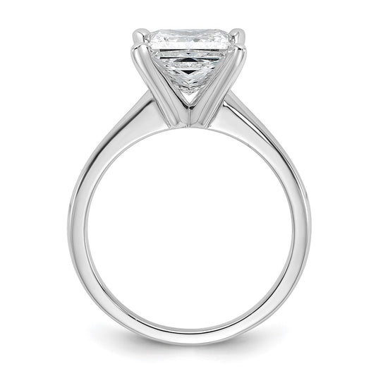 14K White Gold 2 1/2 carat Lab Grown Diamond VS+ F+ Princess Complete Solitaire Engagement Ring