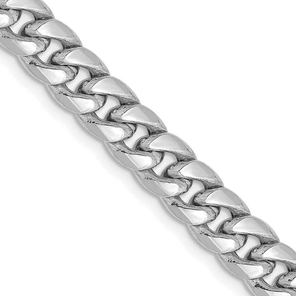 14K White Gold 6mm Semi-Solid Miami Cuban 20 Inch Chain