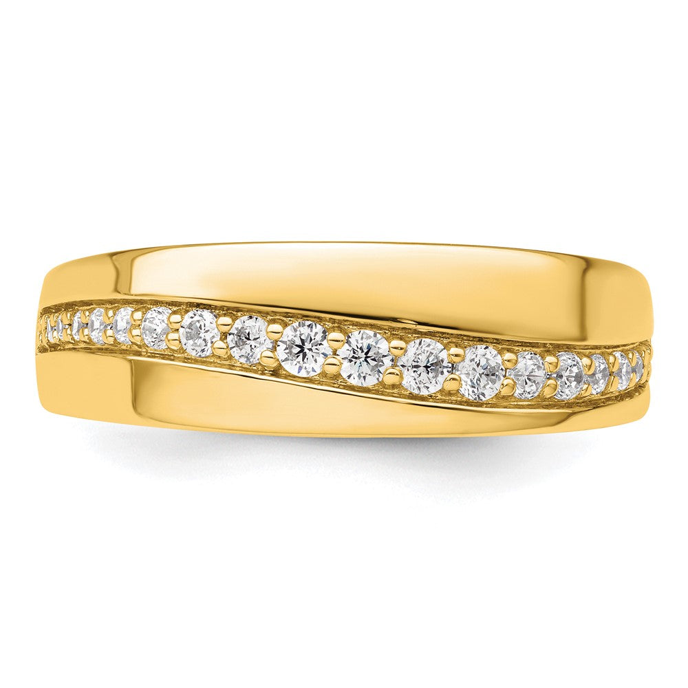 True Origin 14K Yellow Gold Men's 3/8 carat Lab Grown Diamond VS+ F+ Complete Wedding Band Ring