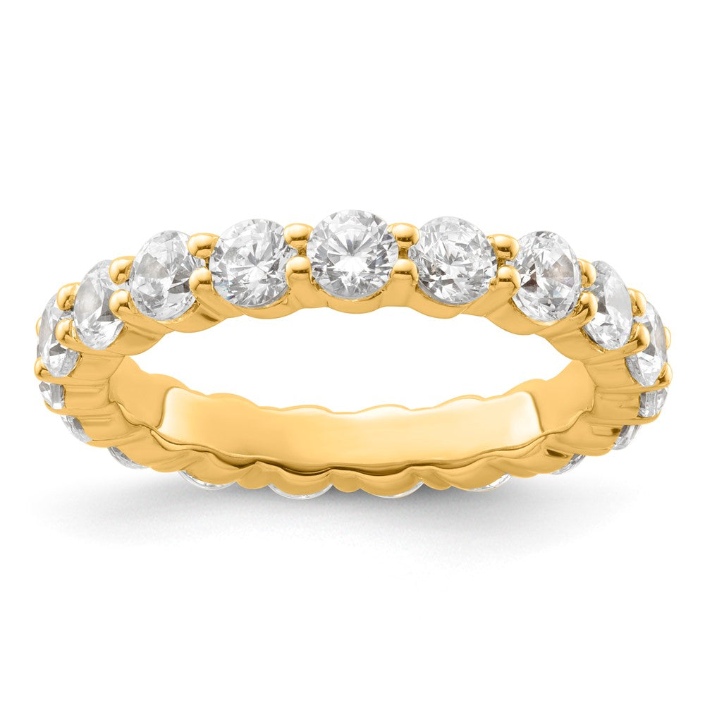 14K Yellow Gold 2 carat Lab Grown Diamond VS+ F+ Round Complete Channel Set Size 6 Eternity Wedding Band Ring