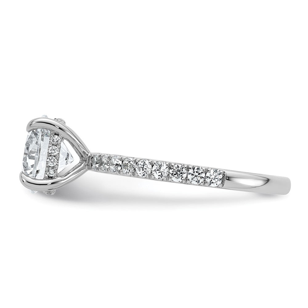 14K White Gold 2 3/8 carat Certified Lab Grown Diamond VS+ F+ Round Complete Solitaire with Flair Engagement Ring