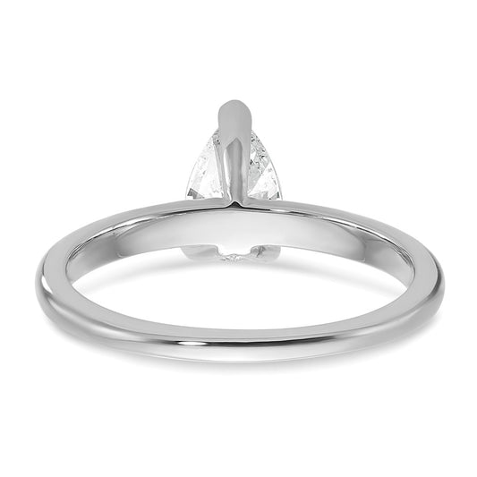 14K White Gold 3/4 carat Lab Grown Diamond VS+ F+ Pear Solitaire Complete Engagement Ring