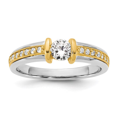 14K Two-Tone Gold .5ct Ladies Diamond Wedding Band Ring