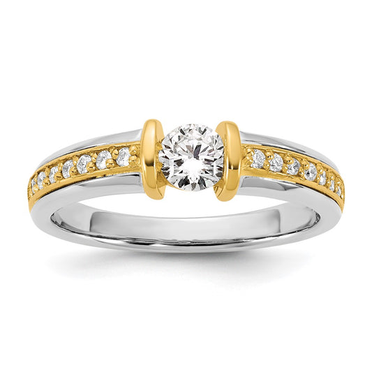 14K Two-Tone Gold .5ct Ladies Diamond Wedding Band Ring