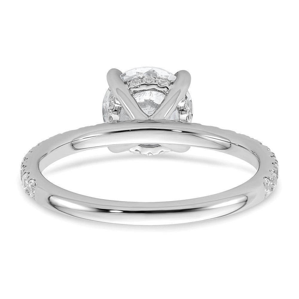 14K White Gold 2 carat Certified Lab Grown Diamond VS/SI+ G+ Round Complete Solitaire with Flair Engagement Ring