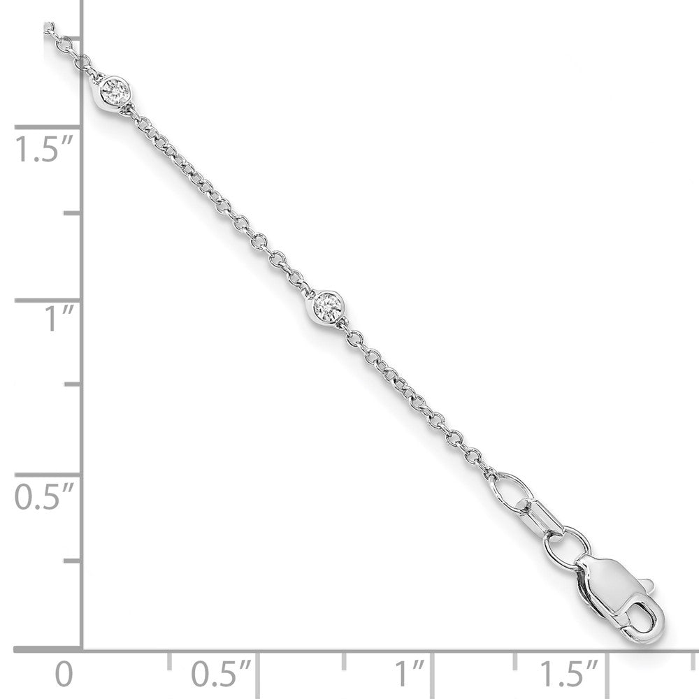True Origin 14K White Gold 1/5 carat Lab Grown Diamond VS+ F+ Complete 9 Station 9 in Bracelet