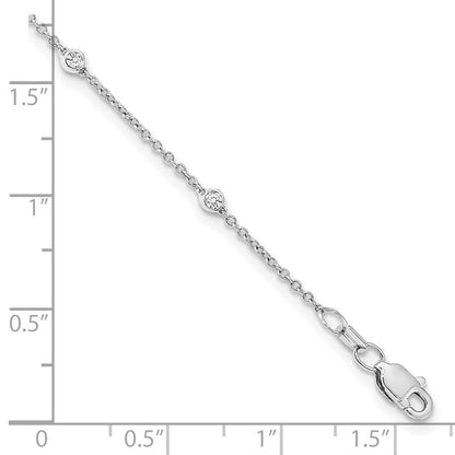 True Origin 14K White Gold 1/5 carat Lab Grown Diamond VS+ F+ Complete 9 Station 9 in Bracelet