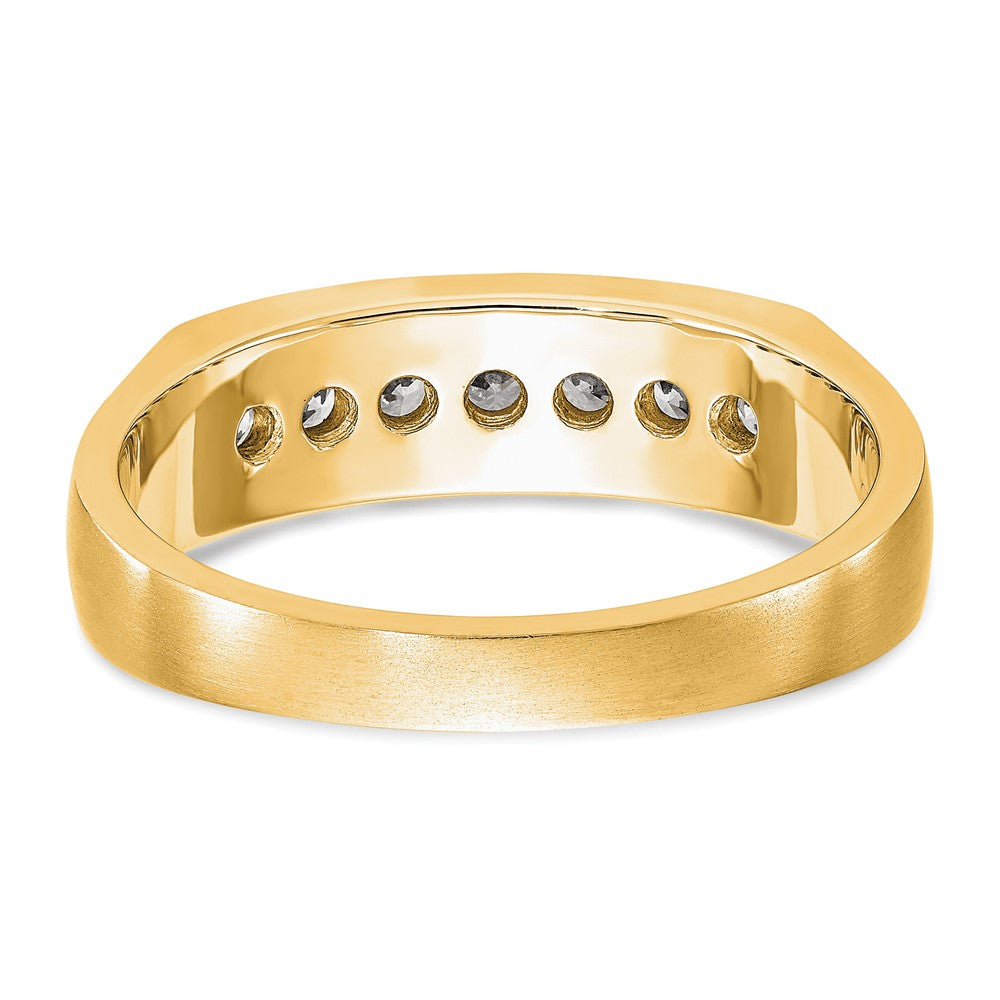 True Origin 14K Yellow Gold Men's 1/2 carat Lab Grown Diamond VS+ F+ Complete Channel Wedding Band Ring