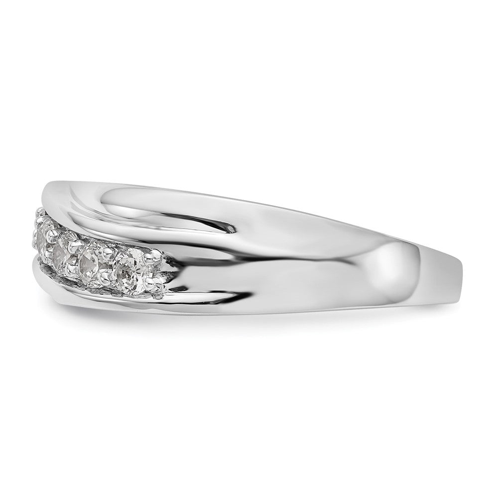 IBGoodman 14K White Gold 1/2 carat Lab Grown Diamond VS/SI+ G+ Seven Stone Complete Men's Ring