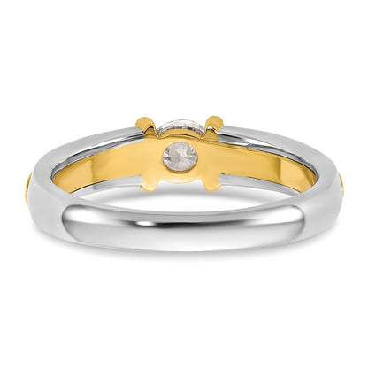 14K Two-Tone Gold .33ct Ladies Diamond Wedding Band Ring