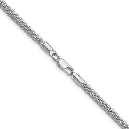 Sterling Silver Rhodium-plated 3.4mm Diamond-cut Round Franco 30 Inch Chain
