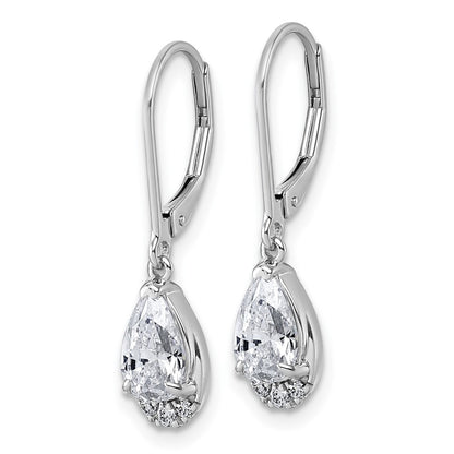 True Origin 14K White Gold 1 3/4 carat Lab Grown Diamond VS+ F+ Complete Leverback Earrings