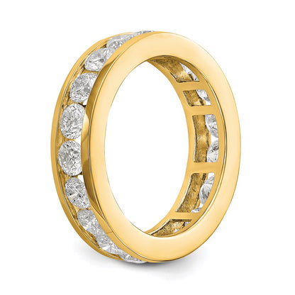 14K Yellow Gold Polished 3ct Channel Set Diamond Eternity Wedding Band Ring