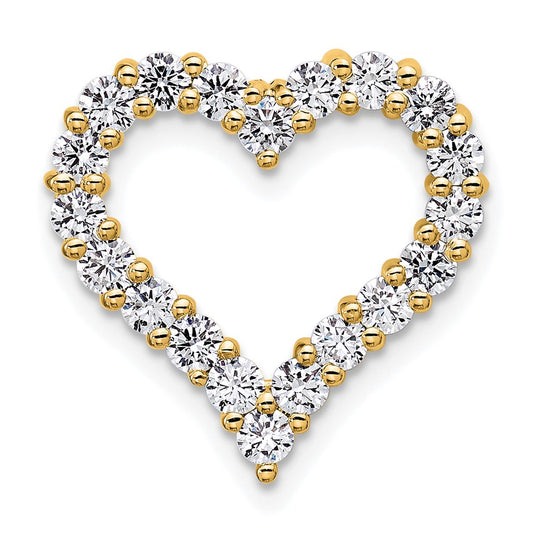 14K Yellow Gold Certified Lab Grown Diamond VS/SI FGH Heart Pendant