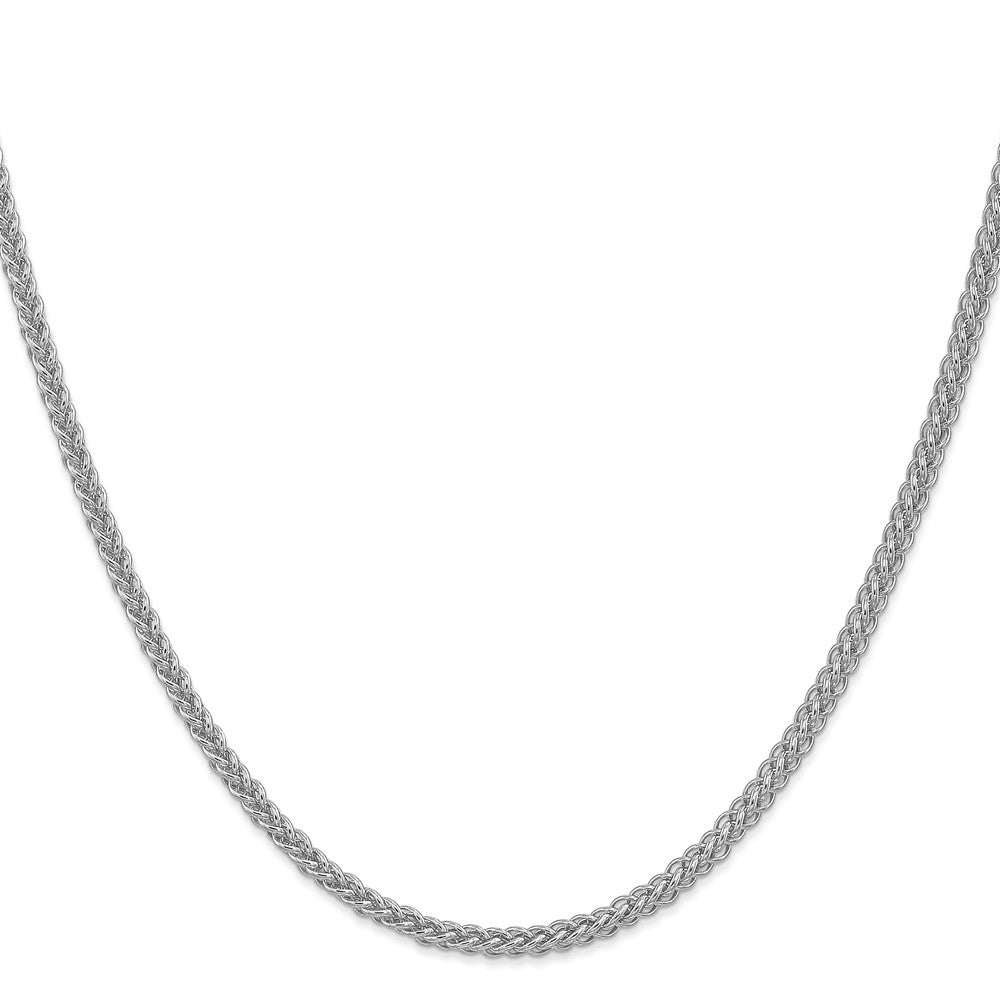 14K White Gold 2.6mm Semi-solid 3-Wire Wheat 18 Inch Chain