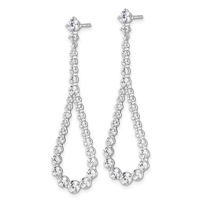 14K White Gold 3 carat Lab Grown Diamond VS+ F+ Complete Fashion Teardrop Earrings