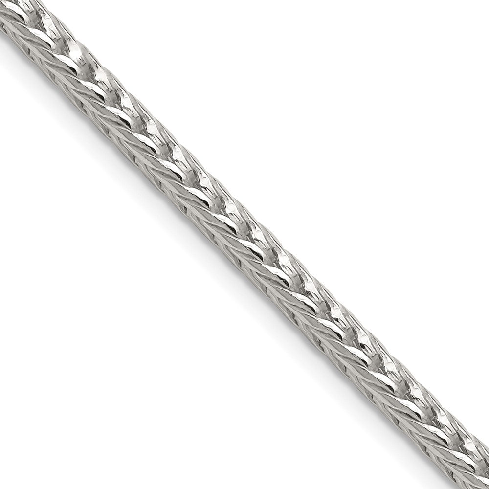 Sterling Silver 3.4mm Diamond-cut Round Franco 30 Inch Chain