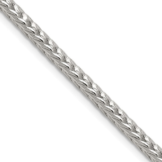 Sterling Silver 3.4mm Diamond-cut Round Franco 30 Inch Chain