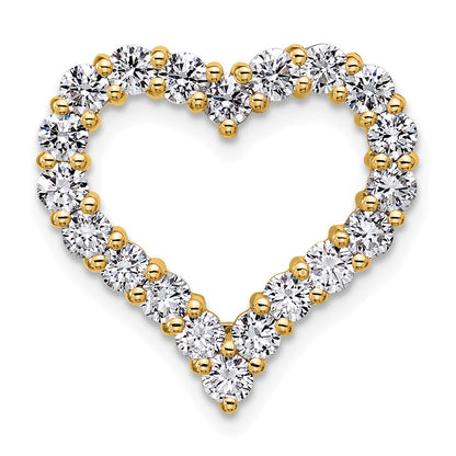 14K Yellow Gold Certified Lab Grown Diamond VS DEF Heart Pendant