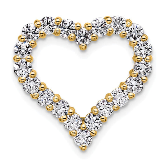 14K Yellow Gold Certified Lab Grown Diamond VS DEF Heart Pendant