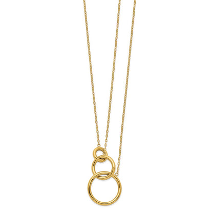 14K Yellow Gold Oval Linked Layer Chain Necklace