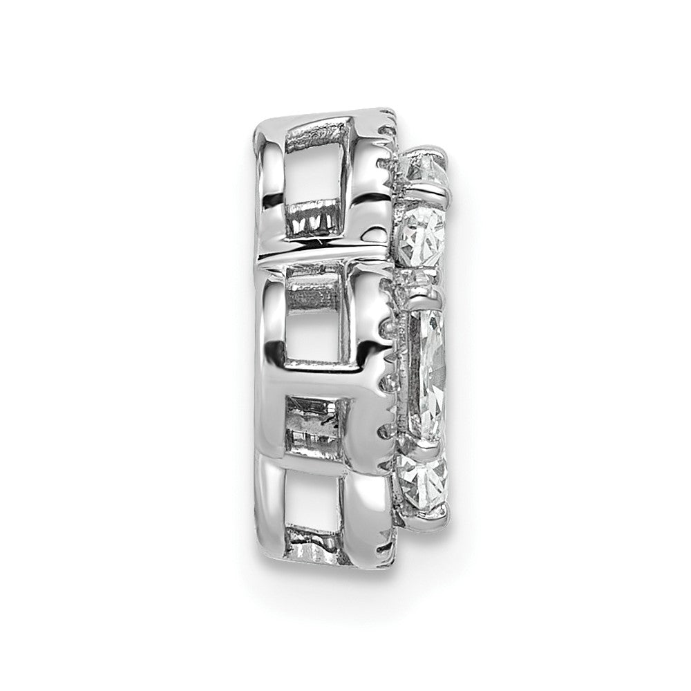 14K White Gold 1 1/8 carat Lab Grown Diamond VS/SI+ G+ Complete Cluster Chain Slide Pendant