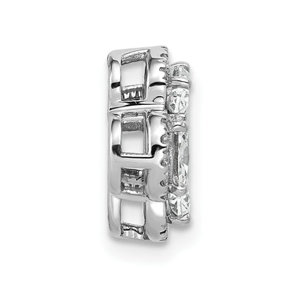 14K White Gold 1 1/8 carat Lab Grown Diamond VS/SI+ G+ Complete Cluster Chain Slide Pendant