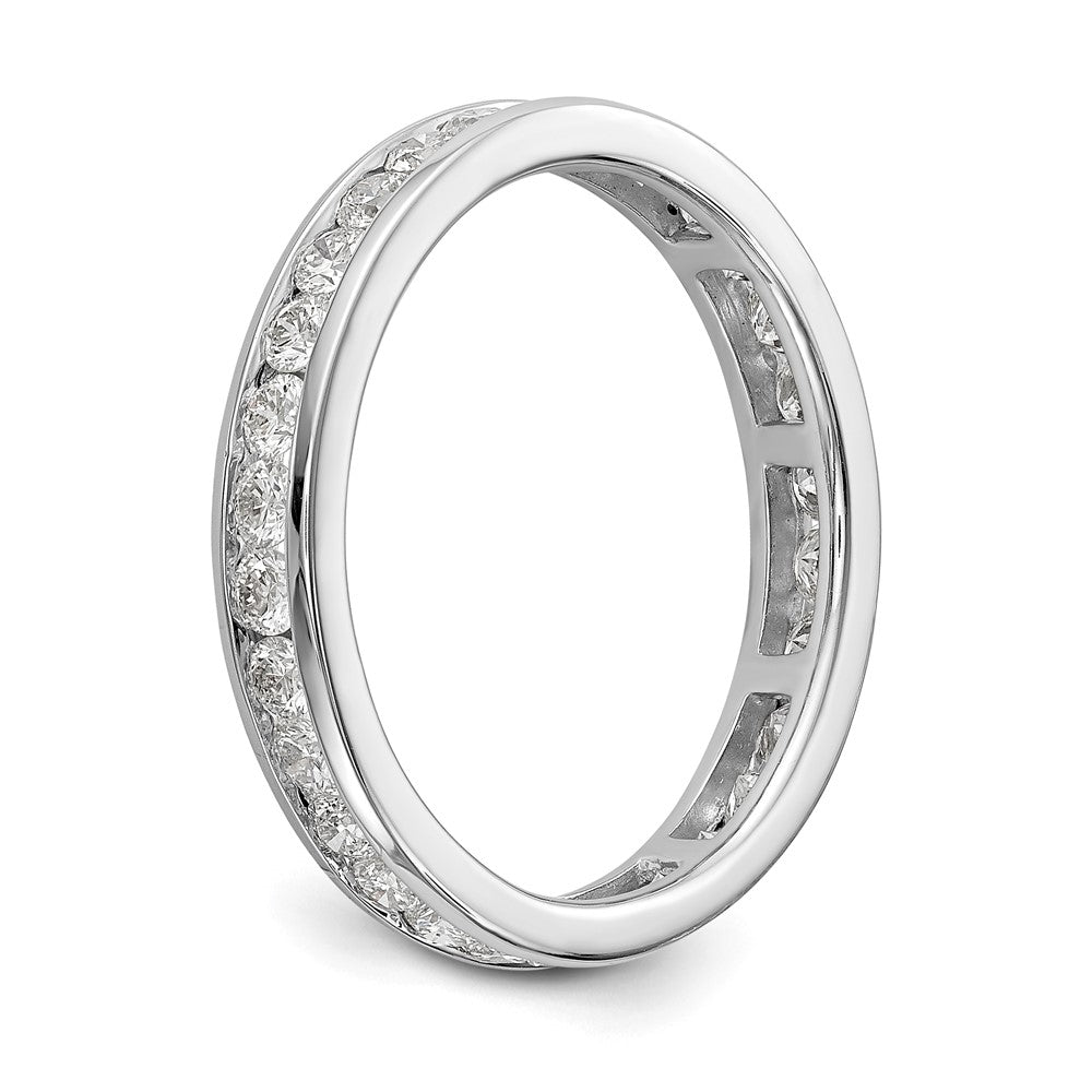 14K White Gold Channel Set Diamond Eternity Wedding Band Ring - Diamonds: A