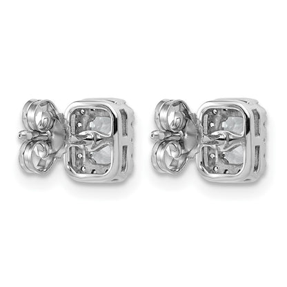 14K White Gold 5/8 carat Lab Grown Diamond VS/SI+ G+ Complete Emerald Halo Post Earrings