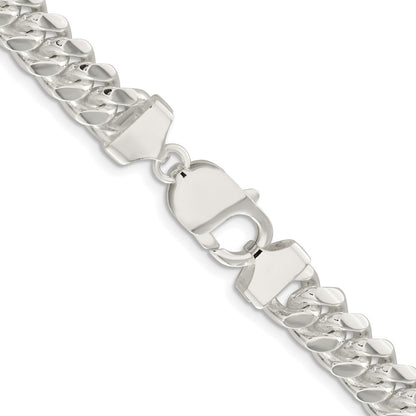 Sterling Silver Rhodium-plated 9mm Polished Domed Curb 24 Inch Chain