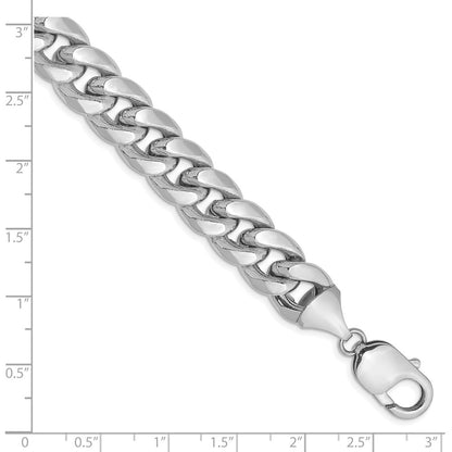 14K White Gold 11mm Semi-Solid Miami Cuban 8 Inch Chain