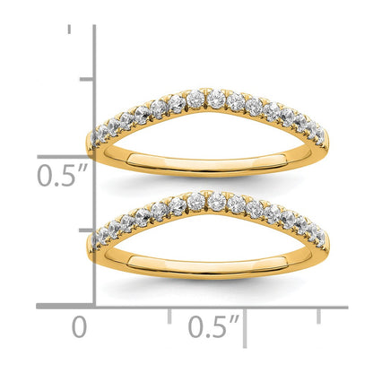 True Origin 14K Yellow Gold 1/2 carat Lab Grown Diamond VS+ F+ Set of Two Complete Wedding Band Rings