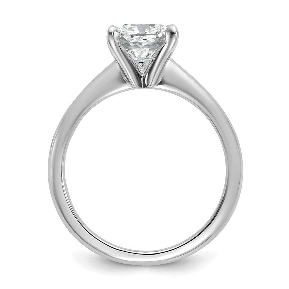 14K White Gold 2 1/2 carat Certified Lab Grown Diamond VS+ F+ Cushion Complete Solitaire Engagement Ring