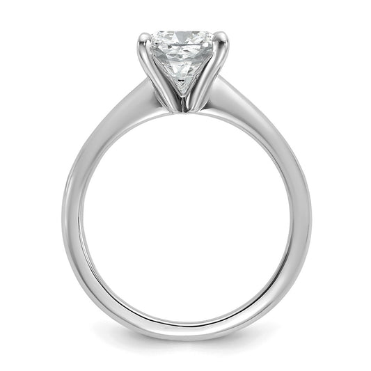 14K White Gold 2 1/2 carat Certified Lab Grown Diamond VS+ F+ Cushion Complete Solitaire Engagement Ring