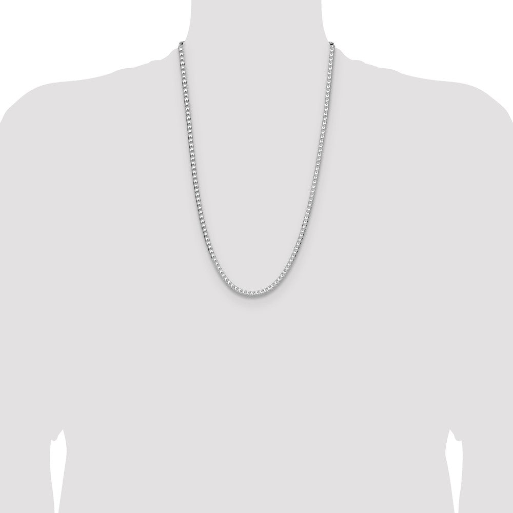 Sterling Silver 4.7mm D/C Square Franco 26 Inch Chain