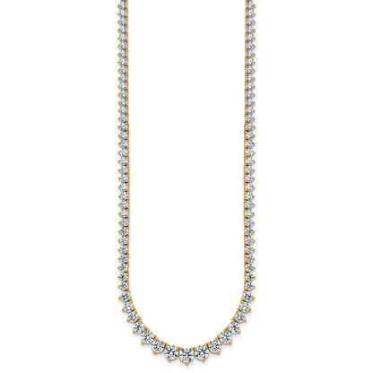 14K Yellow Gold 16 1/3 carat Certified Lab Grown Diamond VS/SI+ G+ Complete Round 18 Inch Graduated Tennis Necklace