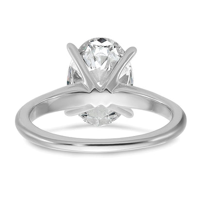 14K White Gold 3 carat Certified Lab Grown Diamond VS+ F+ Oval Complete Solitaire Engagement Ring