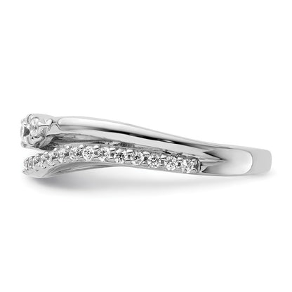 14K White Gold Polished Diamond Double Wedding Band Ring Fashion Ring