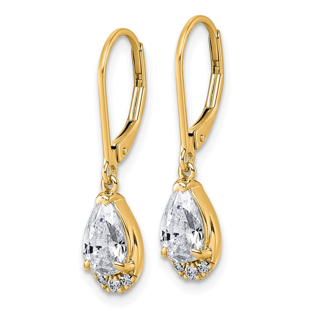 True Origin 14K Yellow Gold 1 3/4 carat Lab Grown Diamond VS+ F+ Complete Leverback Earrings